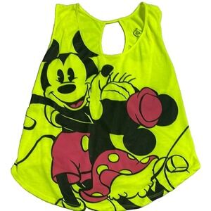Disney Mickey & Minnie‎ Mouse Neon Yellow Tank Top Women's XLG